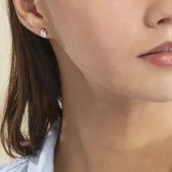 Boucles D'oreilles Puces Couteau Argent Blanc Oxyde De Zirconium