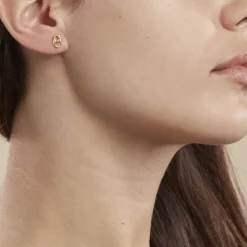 Boucles D'oreilles Puces Cara Grain De Cafe Or Jaune