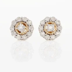 Boucles D'oreilles Puces Charletta Or Jaune Diamant