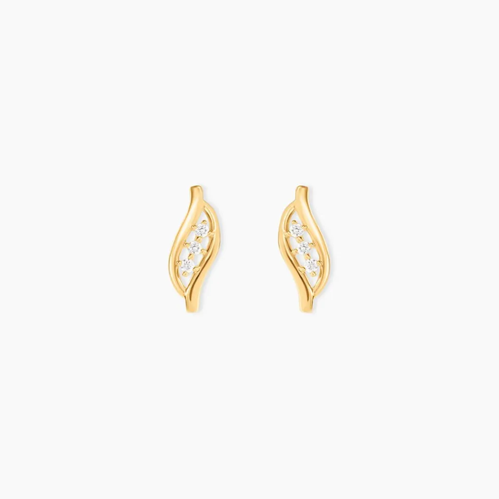 Boucles D'oreilles Puces Caline Or Jaune Diamant