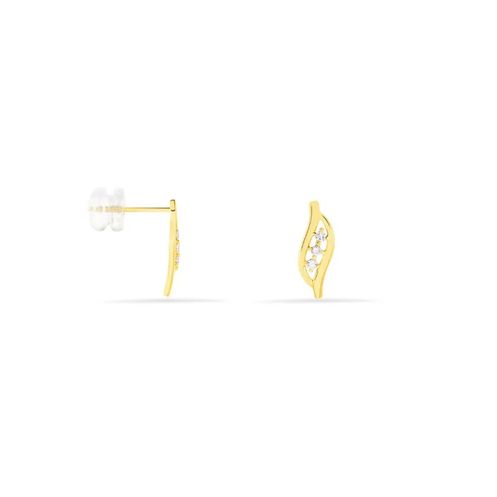 Boucles D'oreilles Puces Caline Or Jaune Diamant