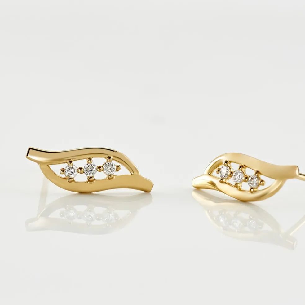 Boucles D'oreilles Puces Caline Or Jaune Diamant