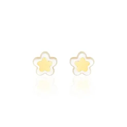 Boucles D'oreilles Puces Cleomelia Fleur Or Jaune