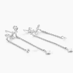 Boucles D'oreilles Puces Claodia Argent Blanc Oxyde De Zirconium