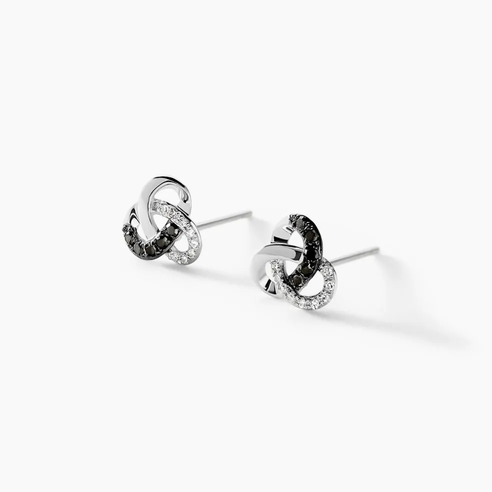 Boucles D'oreilles Puces Constellation Or Blanc Diamant