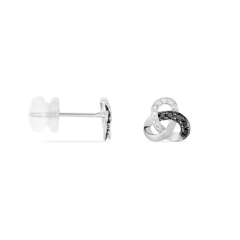 Boucles D'oreilles Puces Constellation Or Blanc Diamant