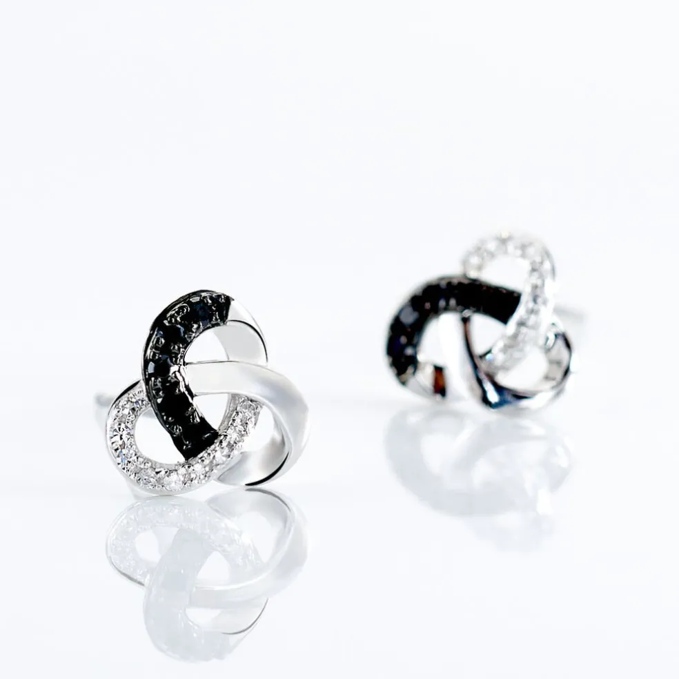 Boucles D'oreilles Puces Constellation Or Blanc Diamant