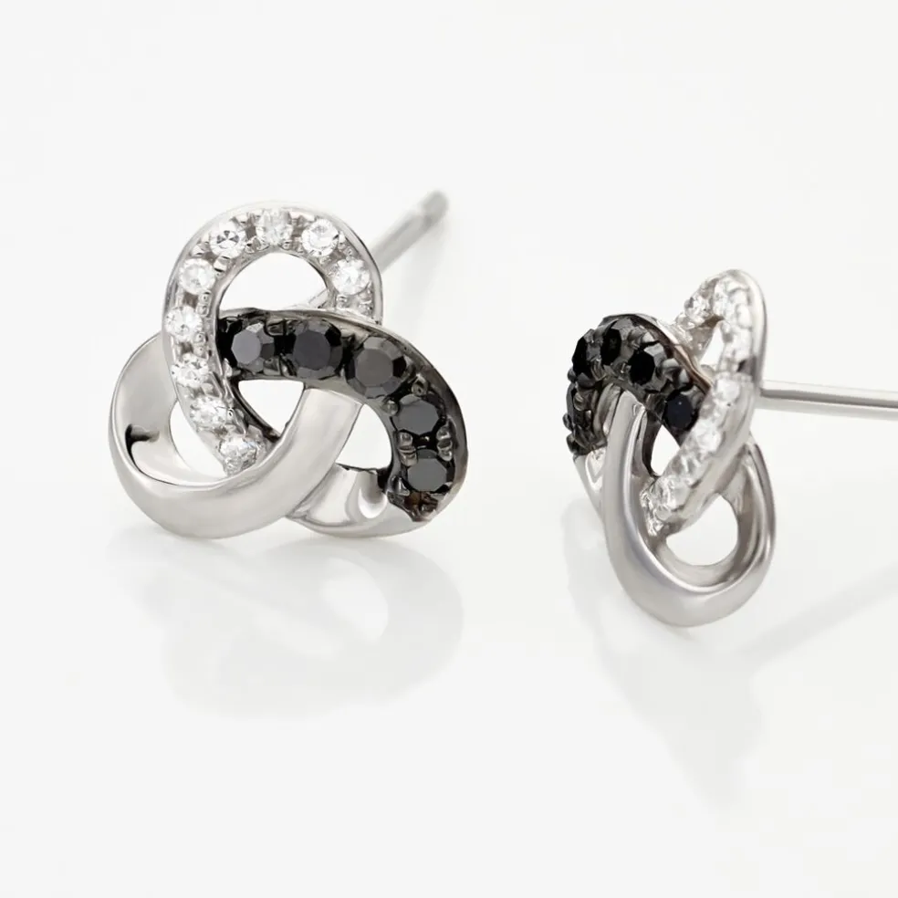 Boucles D'oreilles Puces Constellation Or Blanc Diamant