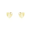 Boucles D'oreilles Puces Daria Coeur Plein Or Jaune Oxyde De Zirconium