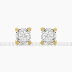 Boucles D'oreilles Puces Diamotion Or Jaune Diamant