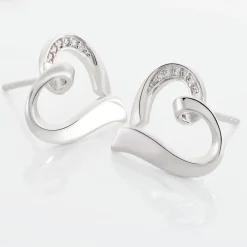 Boucles D'oreilles Puces Daviane Argent Blanc Oxyde De Zirconium