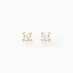 Boucles D'oreilles Puces Doreen Or Jaune Oxyde De Zirconium
