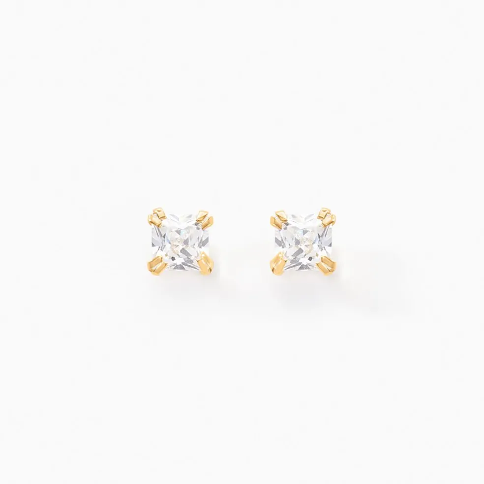 Boucles D'oreilles Puces Doreen Or Jaune Oxyde De Zirconium