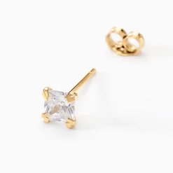 Boucles D'oreilles Puces Doreen Or Jaune Oxyde De Zirconium