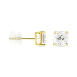 Boucles D'oreilles Puces Doreen Carre Or Jaune Oxyde De Zirconium