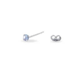Boucles D'oreilles Puces Daria Or Blanc Oxyde De Zirconium
