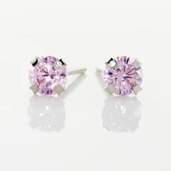 Boucles D'oreilles Puces Daria Or Blanc Oxyde De Zirconium