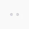 Boucles D'oreilles Puces Daria Serti Clos Or Blanc Oxyde De Zirconium