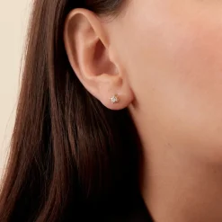 Boucles D'oreilles Puces Diamotion Or Jaune Diamant