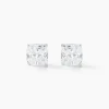 Boucles D'oreilles Puces Doreen Carre Or Blanc Oxyde De Zirconium