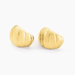 Boucles D'oreilles Puces Dieppe Acier Jaune