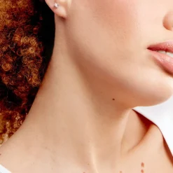 Boucles D'oreilles Puces Diamotion Or Blanc Diamant