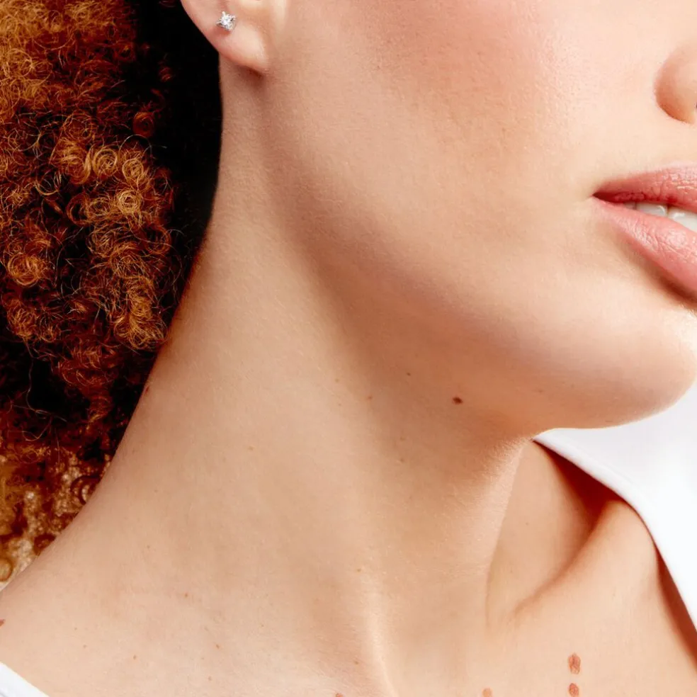 Boucles D'oreilles Puces Diamotion Or Blanc Diamant