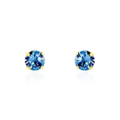 Boucles D'oreilles Puces daria Serti Griffe 3 Or Jaune Oxyde