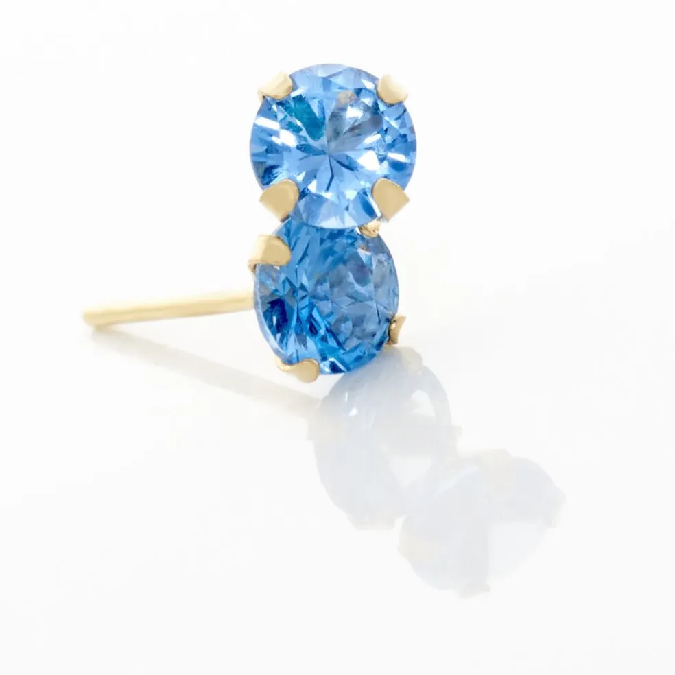 Boucles D'oreilles Puces daria Serti Griffe 3 Or Jaune Oxyde