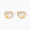 Boucles D'oreilles Puces Daria Double Coeurs Or Jaune Oxyde