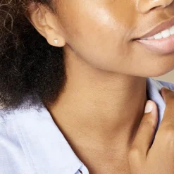 Boucles D'oreilles Puces Daria Coeur Plein Or Jaune Oxyde De Zirconium