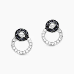 Boucles D'oreilles Puces Diana Argent Blanc Oxyde De Zirconium