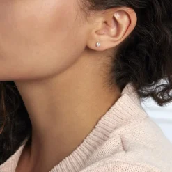 Boucles D'oreilles Puces Daria Coeur Or Jaune Oxyde