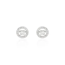 Boucles D'oreilles Puces Domitia Or Blanc Diamant