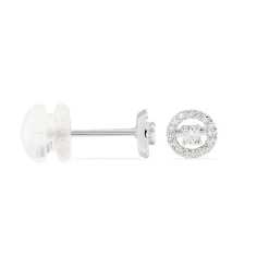 Boucles D'oreilles Puces Domitia Or Blanc Diamant