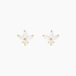 Boucles D'Oreilles Puces Daithi Or Jaune Oxyde De Zirconium