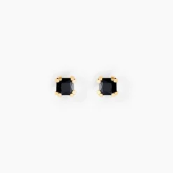 Boucles D'oreilles Puces Doreen Carre Or Jaune Oxyde De Zirconium