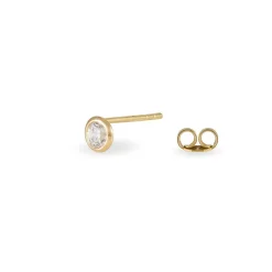 Boucles D'oreilles Puces Daria Serti Clos Or Jaune Oxyde De Zirconium