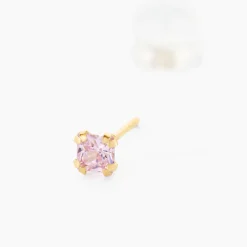 Boucles D'oreilles Puces Doreen Carre Or Jaune Oxyde De Zirconium