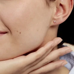 Boucles D'oreilles Puces Doreen Carre Or Jaune Oxyde De Zirconium