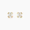 Boucles D'oreilles Puces Doreen Carre Or Jaune Oxyde De Zirconium