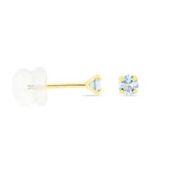 Boucles D'oreilles Puces daria Serti Griffe 2 Or Jaune Oxyde