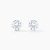 Boucles D'oreilles Puces Eddie Or Blanc Oxyde De Zirconium