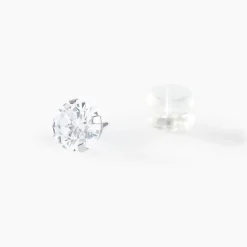 Boucles D'oreilles Puces Eddie Or Blanc Oxyde De Zirconium