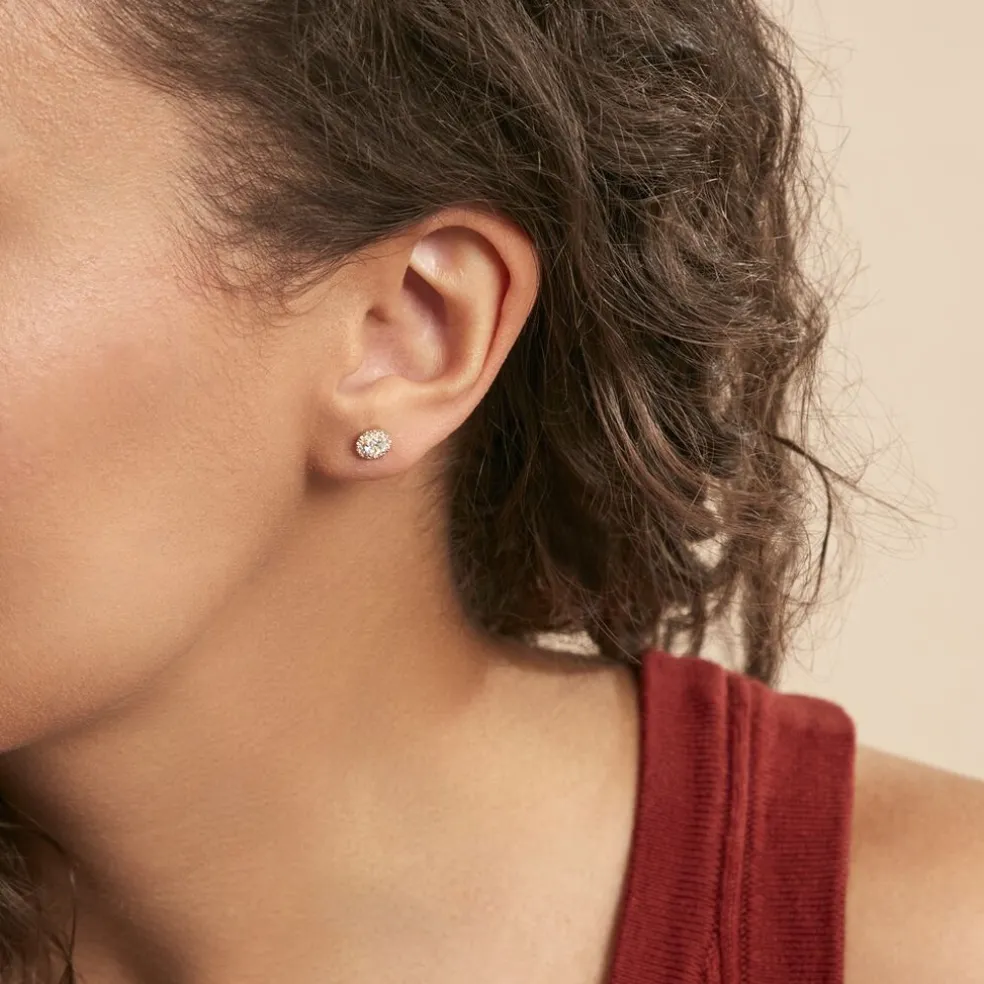 Boucles D'oreilles Puces Edmee Or Jaune Oxyde De Zirconium