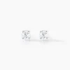 Boucles D'oreilles Puces Eddie Or Blanc Oxyde De Zirconium