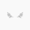 Boucles D'oreilles Puces Evonne Argent Blanc Oxyde De Zirconium