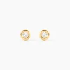Boucles D'oreilles Puces Eden Serti Pneu Or Jaune Oxyde De Zirconium