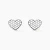 Boucles D'oreilles Puces Esperanza Argent Blanc Oxyde De Zirconium