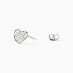 Boucles D'oreilles Puces Esperanza Argent Blanc Oxyde De Zirconium